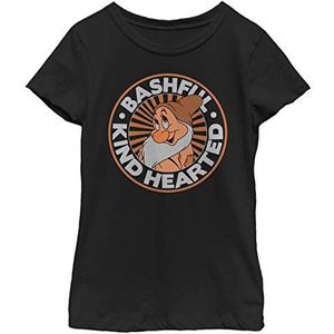 Disney Princess About Bashful Round Girl's Solid Crew Tee, Black, X-Small, Schwarz, XS