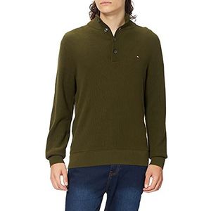 Tommy Hilfiger Heren Basic Structure Button Mock Sweater