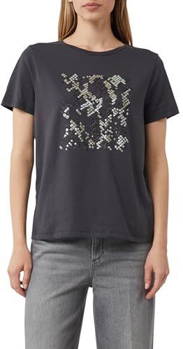 comma - T-Shirt - Jersey - Met Opvallende Folieprint