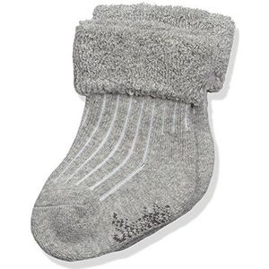 Sterntaler Babysokken voor baby's, uniseks, babysokjes, met omslag en geribbeld, volledig pluche, zilver, gemêleerd, 16 EU