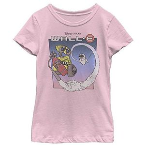 E Walle and Eve in Space Girl's Solid Crew Tee, Light Pink, X-Small, Rosa, XS