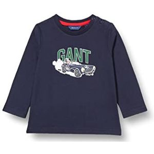 GANT Baby-jongens D1. Driving Dog LS T-shirt shirt, Evening Blue, 68
