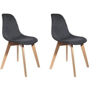 HOME DECO FACTORY 2 stuks set met 2 stoelen, zwart