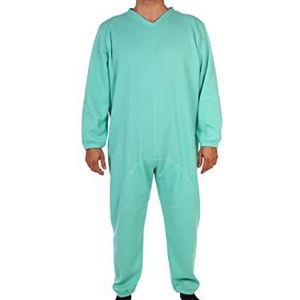 Gima - Anti-manipulatiepak, sanitair pyjama-pak voor oudere mensen en patiënten, ritsopening achter, honingraatjersey, dubbel versterkt kruis, maat XL, groene kleur, Made in Italy