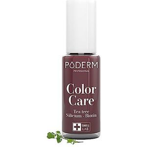 PODERM - TEA TREE COLORED NAIL POLISH FOR NAIL FUNGUS - TREATS & COLOURS - TREATS YELLOW/DAMAGED NAILS - Prevents & Treats mycosis - 2 IN 1 CARE - UNIQUE FORMULA - Made in Switzerland (Rouge Noir)