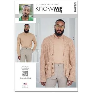 KNOW ME Naaipatroon ME2105AA Heren Gebreide Coltrui en Vest door Norris Dánta Ford AA (34-36-38-40-42)