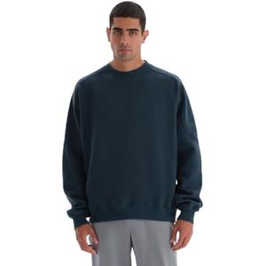 Dagi Sweatshirt met lange mouwen voor heren, met stiksel en detail, petrol, M