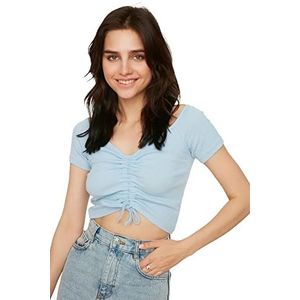 TRENDYOL Gemagisch gebreide damesblouse, blauw, M