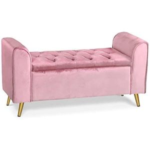 Menzzo Kisten en banken met opbergruimte, roze, 114 x 43 x 58 cm (l x b x h)