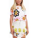 T-shirt met cut-outs en zonnen