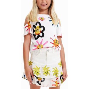 T-shirt met cut-outs en zonnen