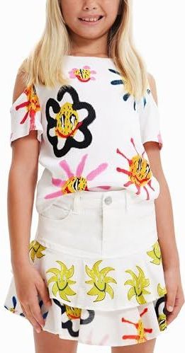 T-shirt met cut-outs en zonnen