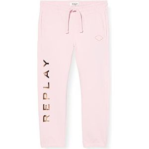 Replay Joggingbroek voor meisjes, lang logo op de pijpen, roze (Dolly Pink 369), 10 jaar, 369 Dolly Roze, 10 Jaar