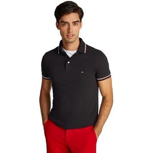 Tommy Hilfiger Slim Fit poloshirt met kant Mw0mw37346 S/S, zwart (zwart), L heren, Zwart (zwart), L