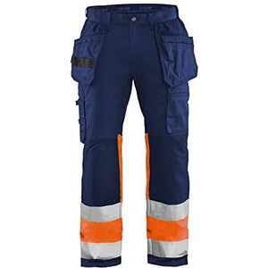 Blaklader 155818118953C60 High Vis werkbroek met stretch, marineblauw/oranje, maat C60