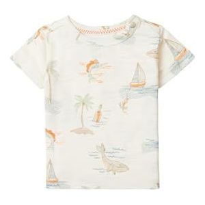 Noppies T-shirt voor baby's, jongens en jongens, baraga, allover print, Whisper White - P198, 68 cm