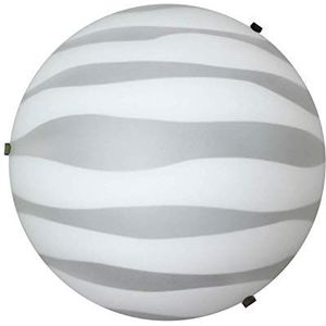 ONLI plafondlamp in mat wit glas zebra effect. Diameter: 25 cm
