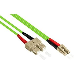 Good Connections OM5 LWL-kabel - DUPLEX - stekker LC naar SC - Multimode 50/125-1/10/40/100 Gigabit Ethernet - lichtgolfgeleider, glasvezelkabel, patchkabel - 0,5 m