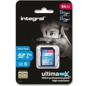 Integral UltimaPro X2 64GB SDXC UHS-II U3 V90 – 300-280 MB/s