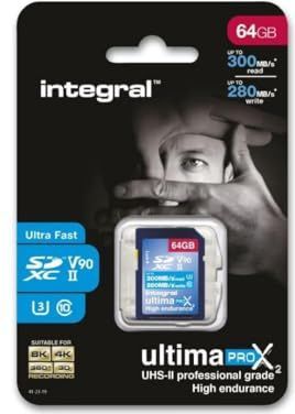 Integral UltimaPro X2 64GB SDXC UHS-II U3 V90 – 300-280 MB/s