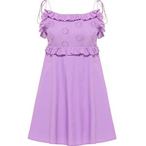 myMo Nolie mini-jurk voor dames met gatenkant, paars, XL