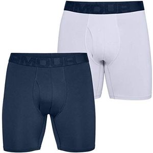 Under Armour Heren ademende boxershorts voor mannen, comfortabel ondergoed met gulp, 2 stuks Tech Sports Underwear (15 cm), blauw, SM, 1330637-408