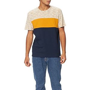 TOM TAILOR Uomini T-shirt met blokstrepen 1027457, 27814 - Offwhite Multi Space Dye, XXS