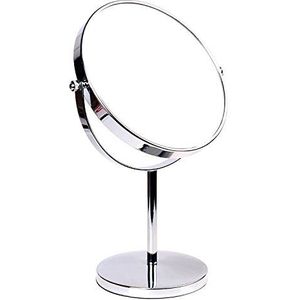 HIMRY 8 Inch Badkamerspiegel, 10x Vergroting Cosmetische Spiegel, Aanrecht Make-up Spiegel, Reisspiegel, Scheerspiegel Dubbelzijdig, Vrijstaand Tafelspiegel Verchroomd, KXD3108-10x