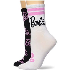 Barbie Casual sok voor dames, Wit Zwart Multi, 42-44.5 EU