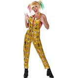 Rubie's 702203L officiële DC Comic Harley Quinn Gold Jumpsuit kostuum, vogels van prooi film stijl, dames maat grote Fancy jurk, dames, multicolor