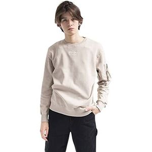 ALPHA INDUSTRIES Organics EMB Sweater Sweatshirt, Organic Beige, 3 XL Unisex Volwassenen, organisch beige, 3XL