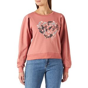 Springfield Sweatshirt met hartbloemen, wijn, normaal voor dames, Wijn, S