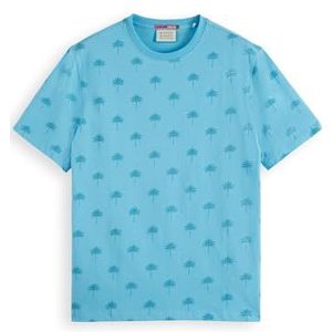 Scotch & Soda Mini AOP T-shirt voor heren, Blue Lagoon 3558, XXL