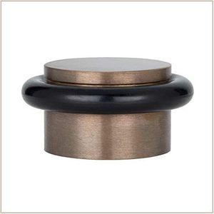 EVI Herrajes | Zelfklevende Deurstop Voor Vloer | Ø28x20 mm |Rustie messing afwerking | Wit Rubber |Eenvoudige installatie met 3M lijm | Mod. I-103-RU