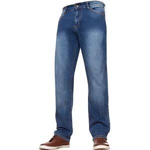 Enzo Mens KZ127 rechte pijp jeans, blauw (middenspoel) W36/L34(maat 36L), Blauw, 36W / 34L