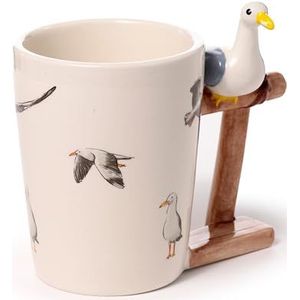 Puckator Zeemeeuw Boei mok met keramische handgreep - grappige woonaccessoires - schattige cadeaus voor vriendin - grote mokken voor mannen vrouwen warme dranken - schattige kopjes cadeaus - geheim