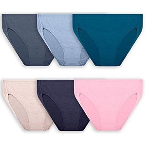 Fruit of the Loom Women's Breathable Underwear (Regular & Plus, Plus Size Hi Cut-Micro Mesh-6 Pack, 13