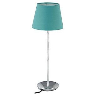 Relaxdays tafellamp, flexibel, met lampenkap, verchroomde voet, E14 fitting, nachtkastje, HxØ: 47 x 17 cm, turquoise