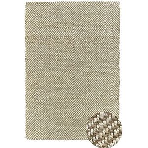 HAMID - Alcazar jute tapijt 100% natuurlijke jutevezel - zacht tapijt en gemiddelde weerstand - handgeweven - woonkamer, slaapkamer, hal tapijt - (Wit, 230x160cm)