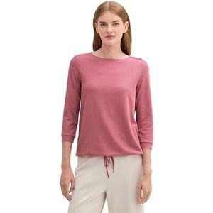TOM TAILOR T-shirt met lange mouwen voor dames, 21181 - Wine Rose Pink, M