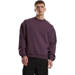 Urban Classics Fluffy Crewneck Herensweater met ronde hals, oversized fit, maten S-5XL, plumpurple, 5XL