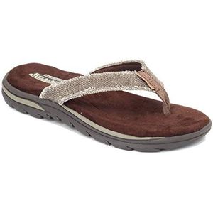 Skechers Supreme Bosnië Sandaal Flip Flops voor heren, Bruine Choc, 43 EU