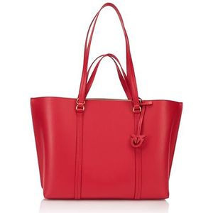Pinko Carrie Shopper Big Leather damestas, R30Q_rood-antiek goud, R30q_rood-antiek goud