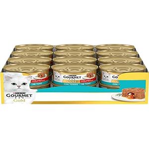 Purina Gourmet Gold, zachte vochtige kat, met tonijn, 24 blikjes à 85 g à 85 g (24 x 85 stuks)