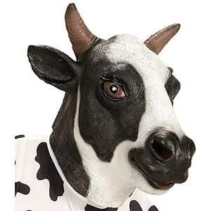Widmann 11010678 masker met koe, zwart/wit, eenheidsmaat