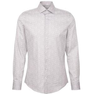 Seidensticker Zakelijk overhemd voor heren, slim fit, zacht, kentkraag, lange mouwen, 100% katoen, grijs, 39