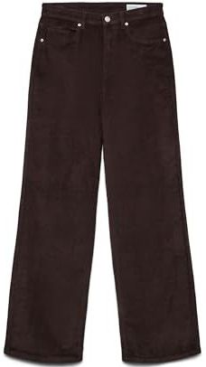 VERO MODA VMTESSA HR Wide Corudroy broek, chocolade taart, 26W x 30L