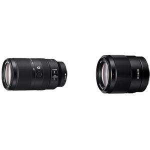 Sony SEL-70350G Tele-Zoom Lens, 70-350 mm, F4.5-6.3, OSS, APS-C, Zwart & Sony SEL-35F18F Standaard Lens Single (Vaste Brandpuntsbreedte, Geschikt voor A9, A7, A6000, A5100, A5000 en Nex Series) Zwart
