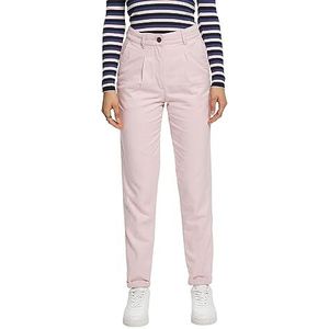 ESPRIT Chino van katoenmix met middelhoge tailleband, Old pink., 34W / 32L