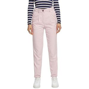 ESPRIT Chino van katoenmix met middelhoge tailleband, Old pink., 34W / 32L